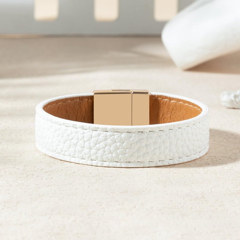 Rantanto Braid Leather Wrap Bracelet Trendy Stackable Crystal Cuff Boho Gold Heart Bracelet Jewelry Gift For Women - Image 5